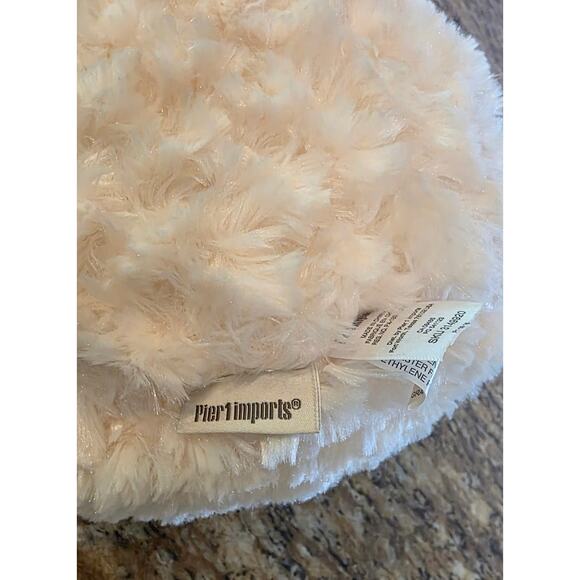 Pier 1 One Imports Soft PLUSH sheep cream‎ lamb hattie plaid bow - Picture 5 of 6